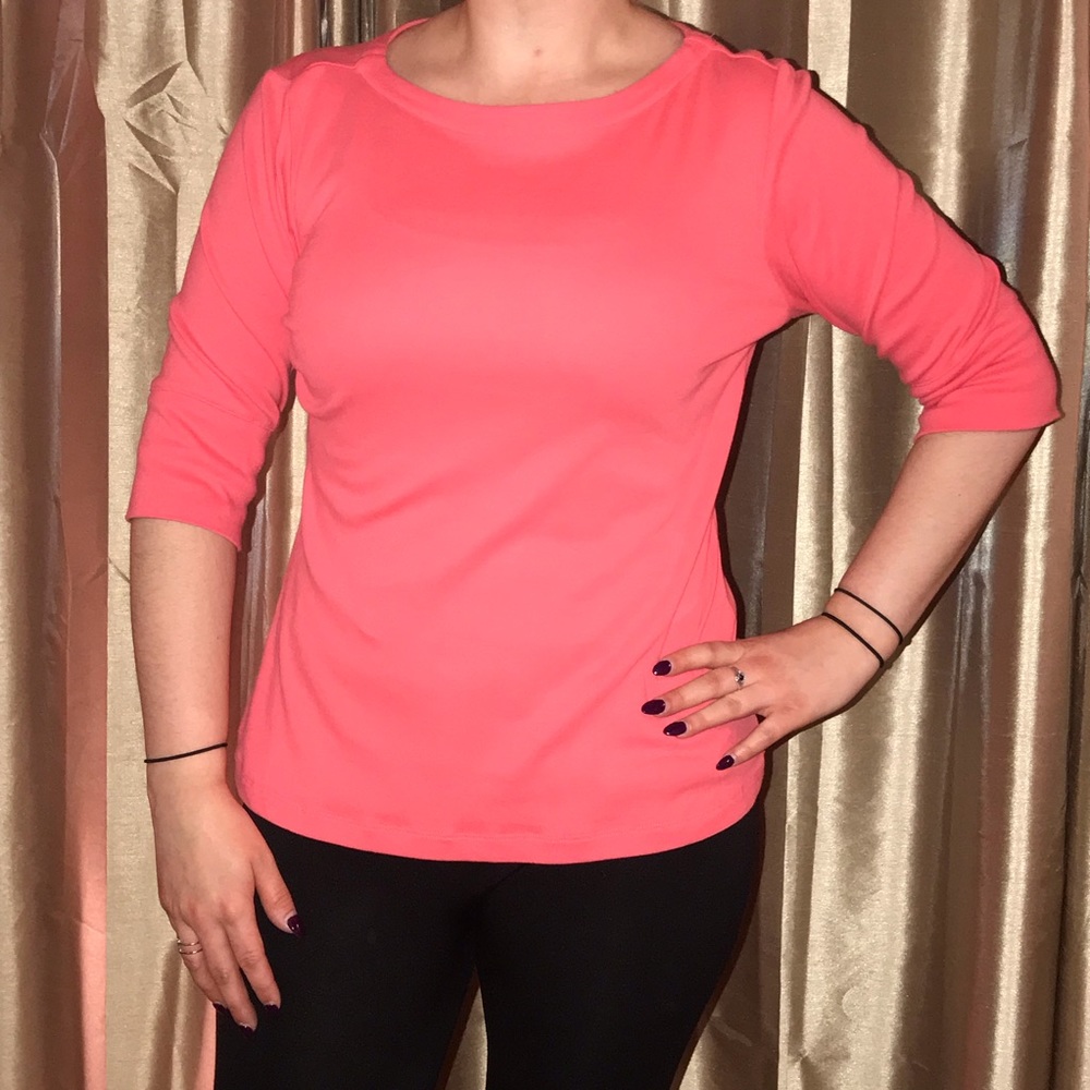 Christopher & Banks: boat neck coral top 👚